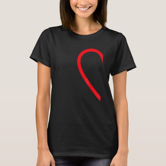 Half Heart Left Hand Side Love Couple Camisa Parej T-Shirt (Front)