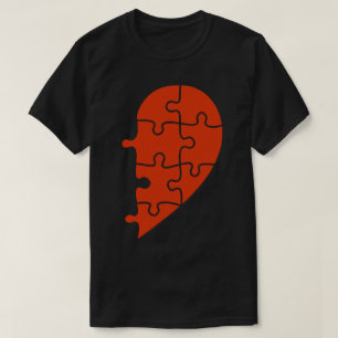 Half Heart Puzzle Couples Valentine's T-Shirt