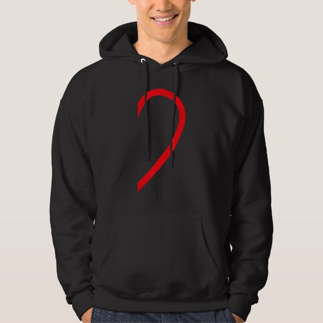 Half Heart Right Hand Side Love Couple Camisa Pare Hoodie (Front)