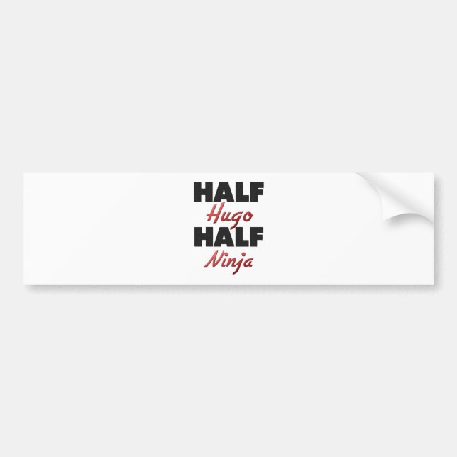 Half Hugo Half Ninja Bumper Sticker (Front)