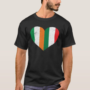 Half Irish Half Italian Heart Ireland Italy Irish  T-Shirt