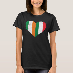 Half Irish Half Italian Heart Ireland Italy Irish  T-Shirt