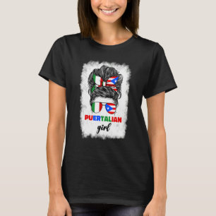 Half Italian And Puerto Rican Rico Italy Flag Girl T-Shirt