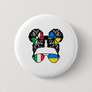 Half Italian Half Ukrainian Girl Italy Kids Herita 2 Inch Round Button