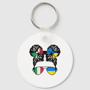 Half Italian Half Ukrainian Girl Italy Kids Herita Keychain