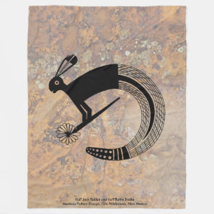 Half Jack Rabbit and half Rattle Snake Fleece Blanket