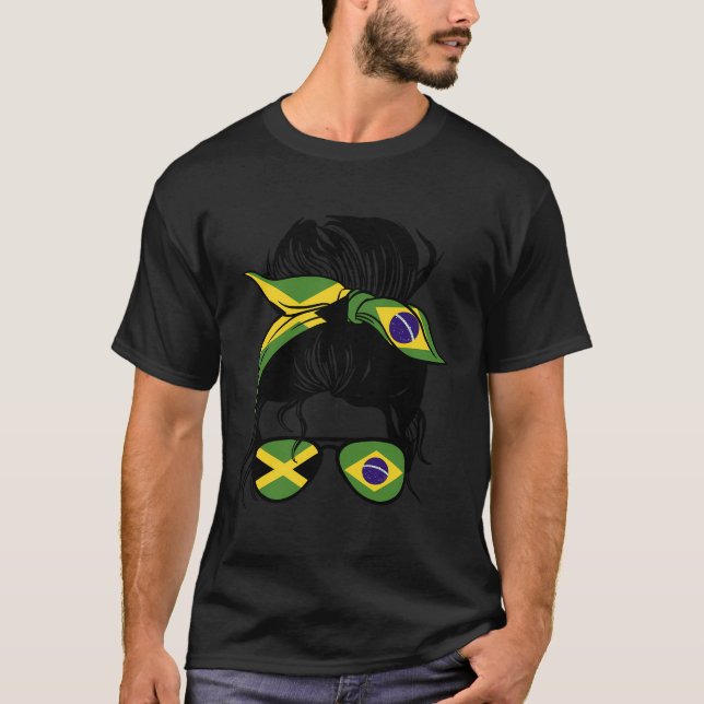 Half Jamaican Half Brazilian Mix Jamaica And Brazi T-Shirt (Front)