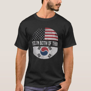 Half Korean Half American USA Flag South Korea Ame T-Shirt