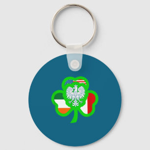 Half Lish Half Irish All St.patrick Lish Irish Ame Keychain
