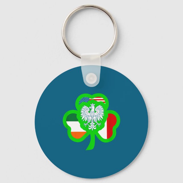 Half Lish Half Irish All St.patrick Lish Irish Ame Keychain (Front)