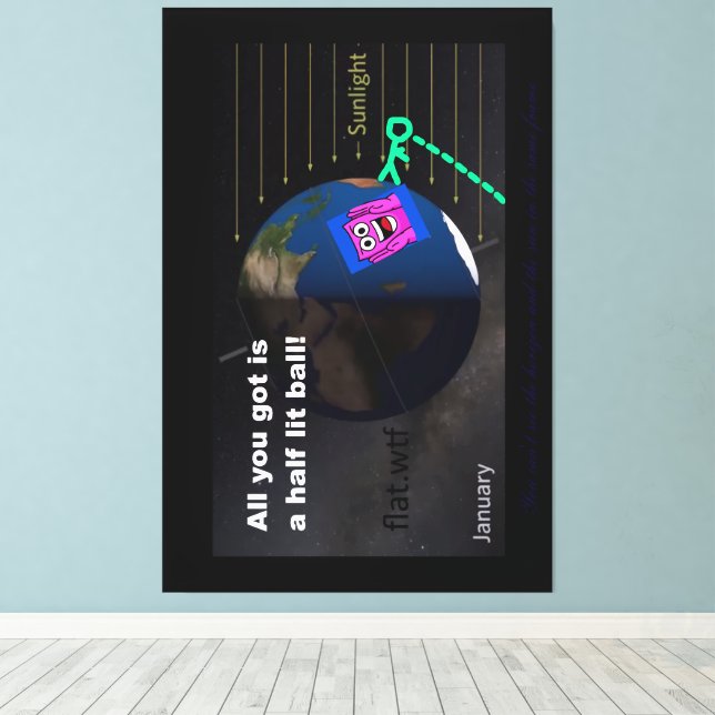 Half lit ball! canvas print (Insitu(Wood Floor))