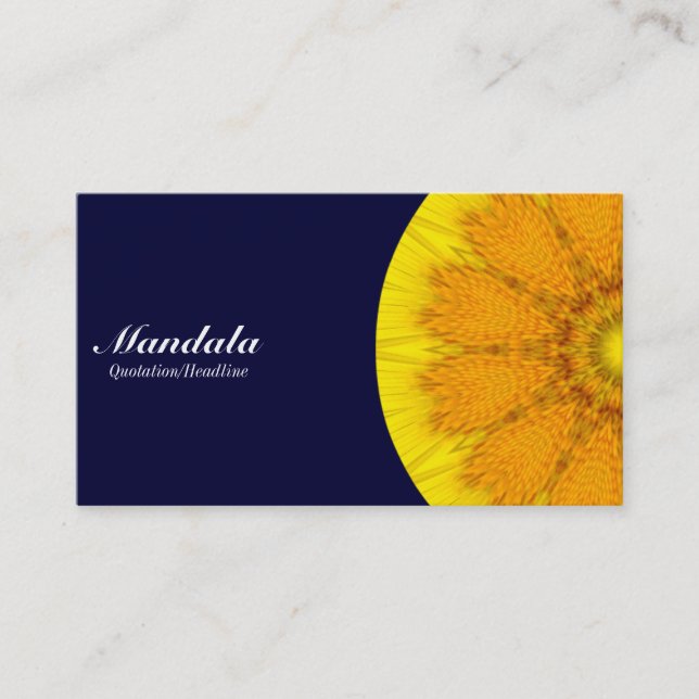 Half Mandala 04 - Dark Navy Business Card (Front)