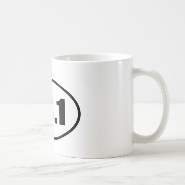 Half Marathon 13.1 Runner Oval Coffee Mug (Right)