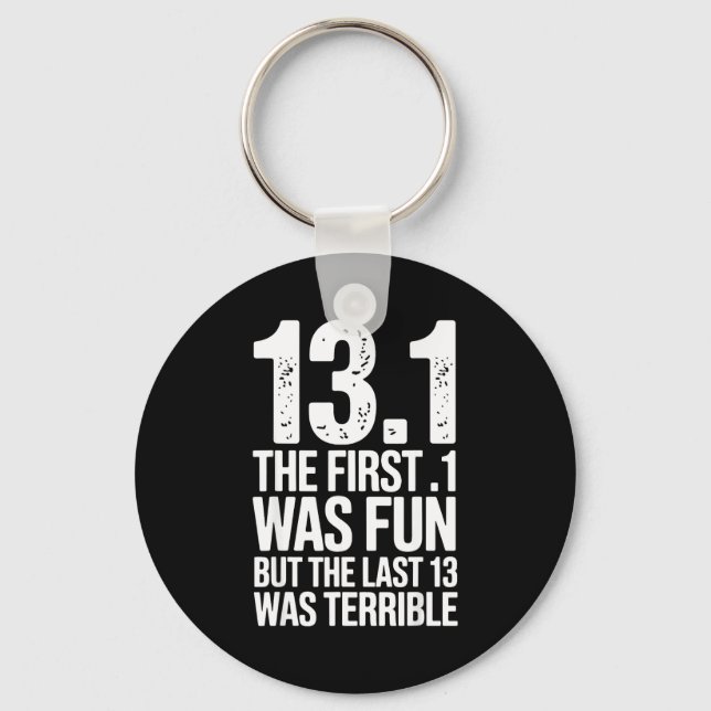 Half Marathon Art For Men Women 13.1 Half Marathon Keychain (Front)