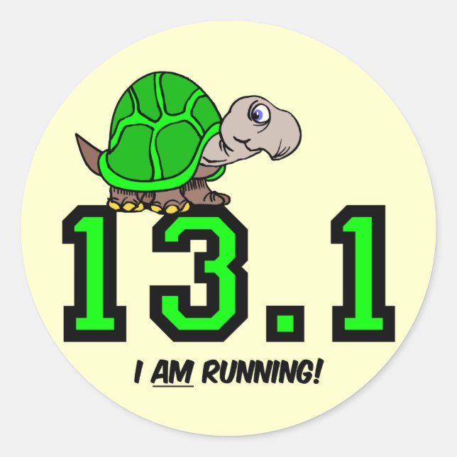 Half marathon classic round sticker (Front)