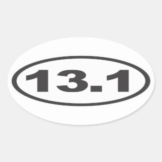 Half Marathon Oval Decal Oval Sticker