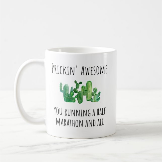Half Marathon Runner Running First Gift Idea Coffee Mug (Left)