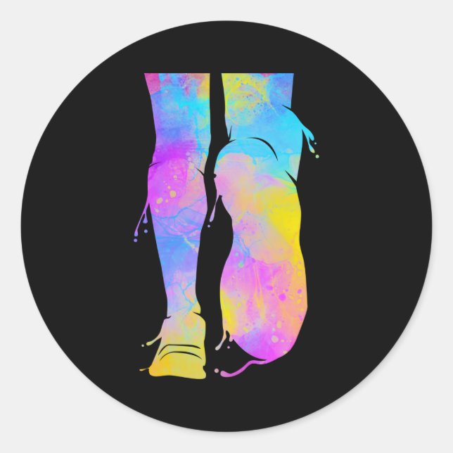 Half Marathon Runner Sprinting Triathlon Classic Round Sticker (Front)