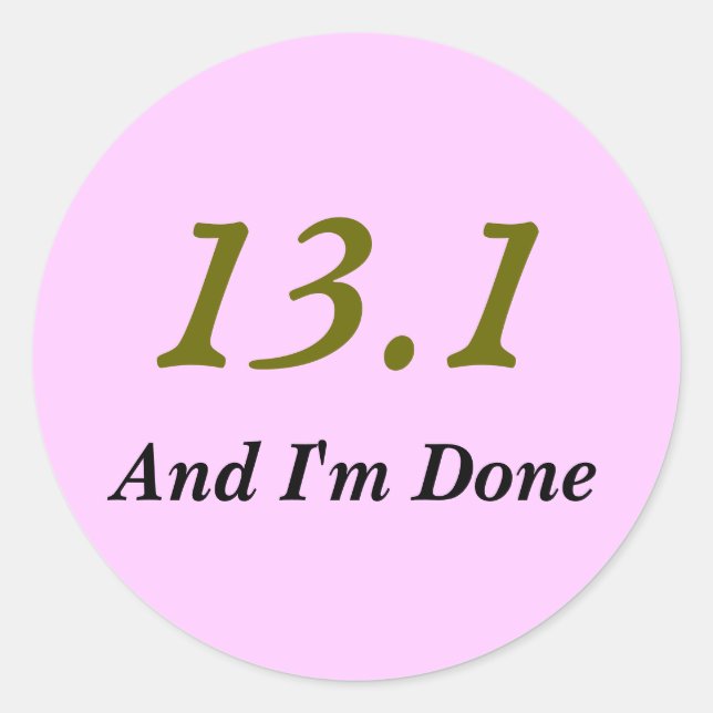 Half Marathon Runners 13.1 Sticker  (Pink) (Front)