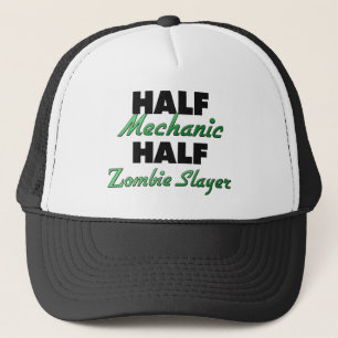 Half Mechanic Half Zombie Slayer Trucker Hat