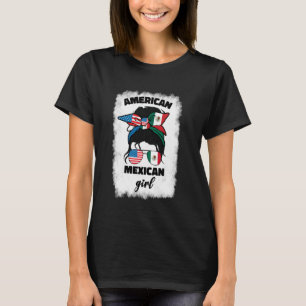 Half Mexican And American Mexico America Usa Flag  T-Shirt
