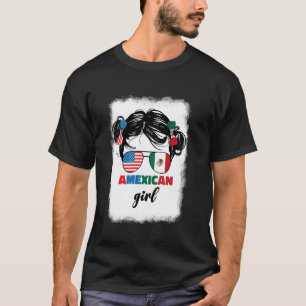 Half Mexican And American Mexico America Usa Flag T-Shirt