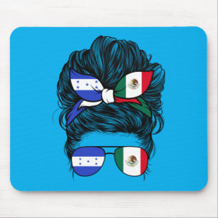 Half Mexican And Honduran Mexico Honduras Flag Mouse Pad