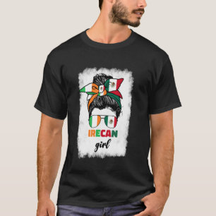Half Mexican And Irish Mexico Ireland Flag Girl Fo T-Shirt