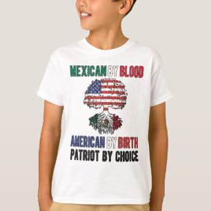 Half Mexican Half American Flag Mexico USA T-Shirt