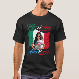Half Mexican Half American USA Flag Mexico America T-Shirt