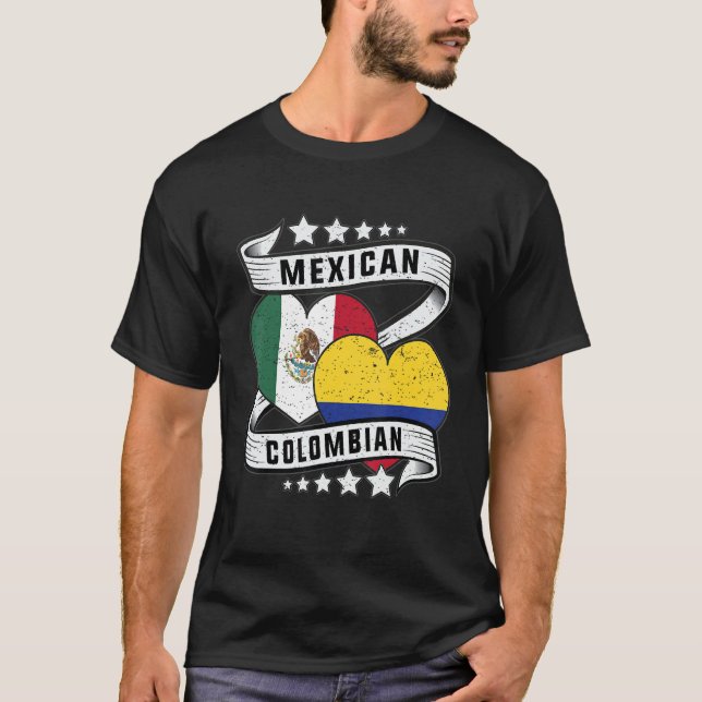 Half Mexican half Colombian shirt Colombian Mexica (Front)