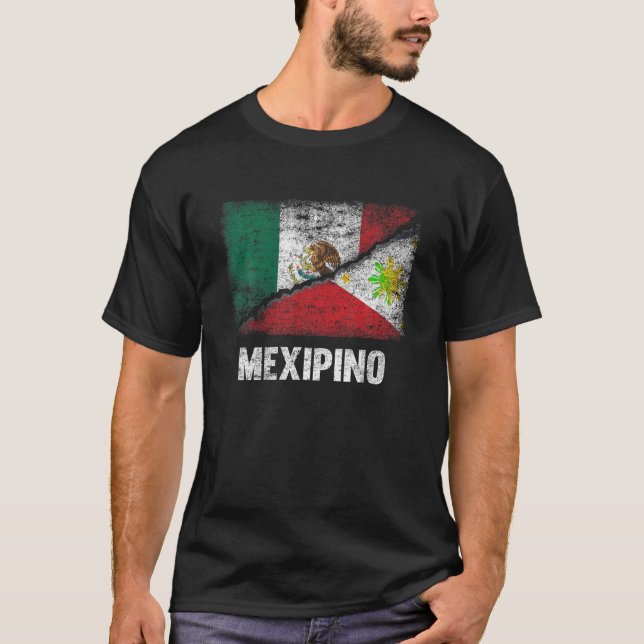 Half Mexican Half Filipino Flag Mexico Philippines T-Shirt (Front)