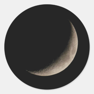 Half moon at the dark night sky classic round sticker