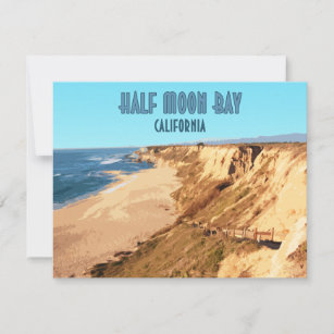 Half Moon Bay California Vintage Flat Card