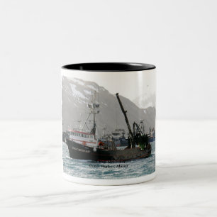 Half Moon Bay, Fishing Trawler in Dutch Harbour Two-Tone Coffee Mug