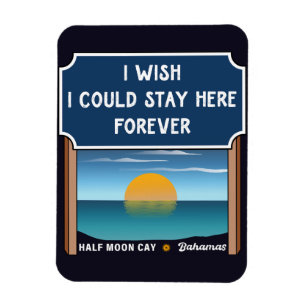 Half Moon Cay Bahamas Retro Sunset Vacation 60s Magnet