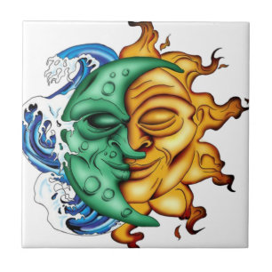 Half Moon Half Sun Tile