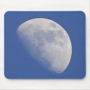 Half moon in blue sky mouse pad