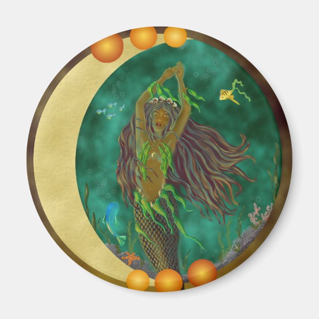 Half-Moon Mermaid Magnet (Front)