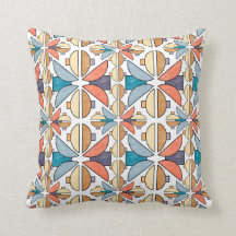 Half Moons in Coral and Teal