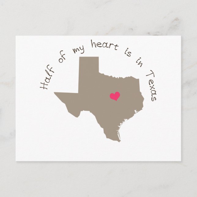 Half My Heart is in Texas Postcard (Front)