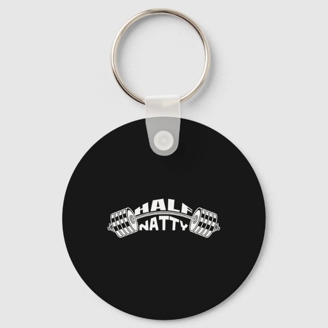 Half Natty Bodybuilder Meme Steroids Athletic Fitn Keychain (Front)