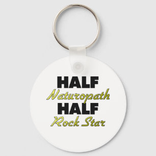 Half Naturopath Half Rock Star Keychain