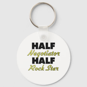 Half Negotiator Half Rock Star Keychain