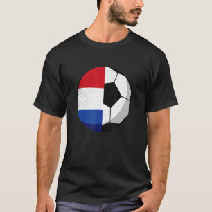 Half Netherlands Flag Half Football Soccer T-Shirt