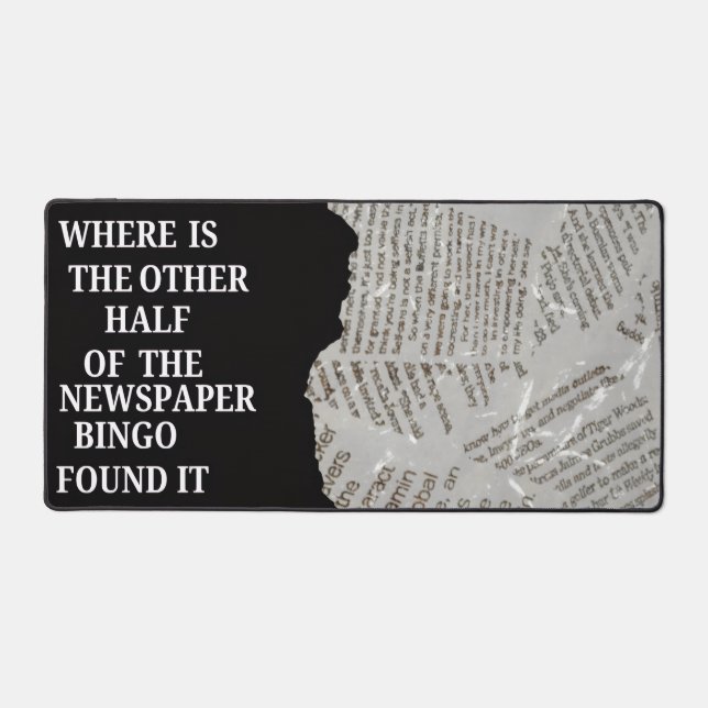 Half Newspaper Mousepad Desk Mat (Front)