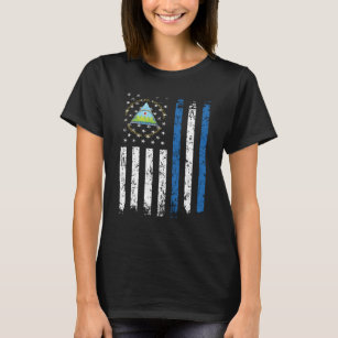 Half Nicaraguan Half American Flag Nicaragua USA T-Shirt