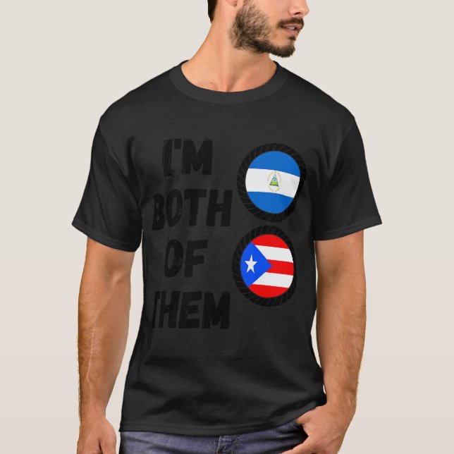 Half Nicaraguan Half Puerto Rican DNA Nicaragua Ro T-Shirt (Front)