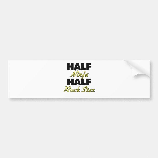 Half Ninja Half Rock Star Bumper Sticker (Front)