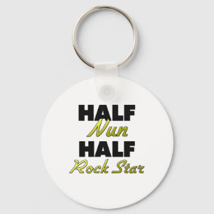 Half Nun Half Rock Star Keychain